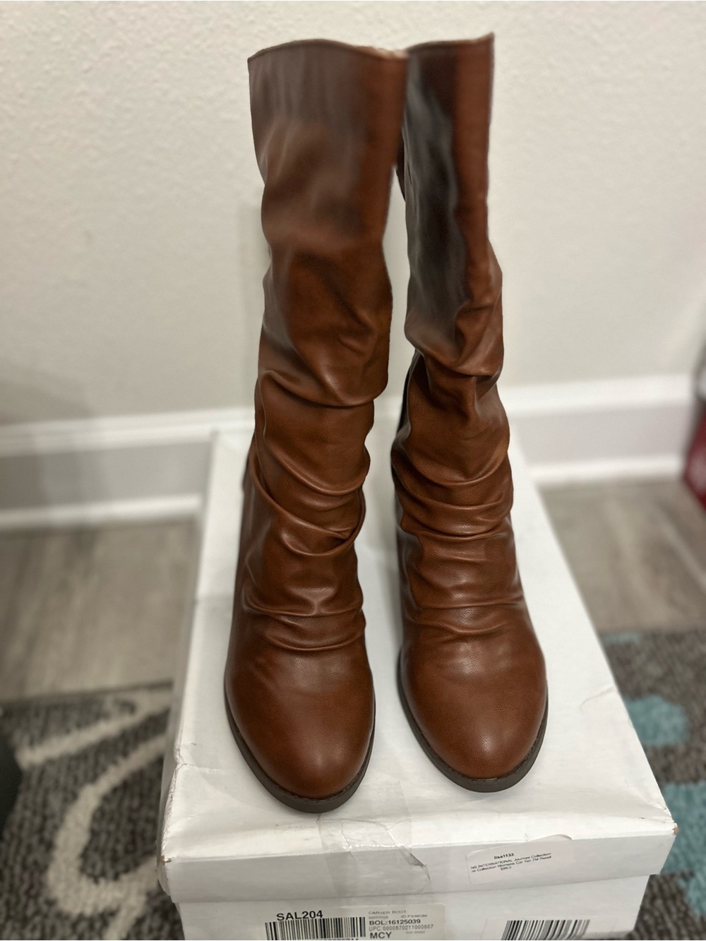 Brown Slouch Leather Mid-Calf Boots Unbraded PRICE IS FIRM 6.5